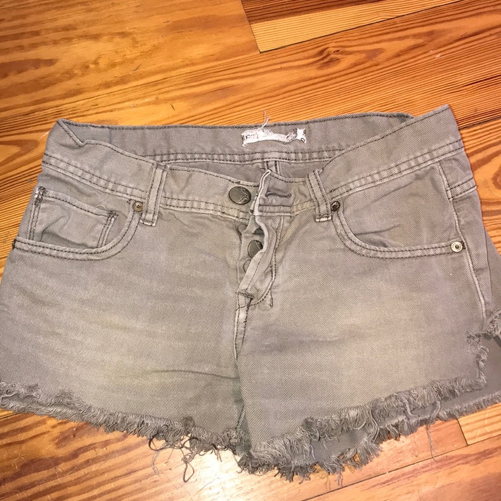 Free people green/grey shorts